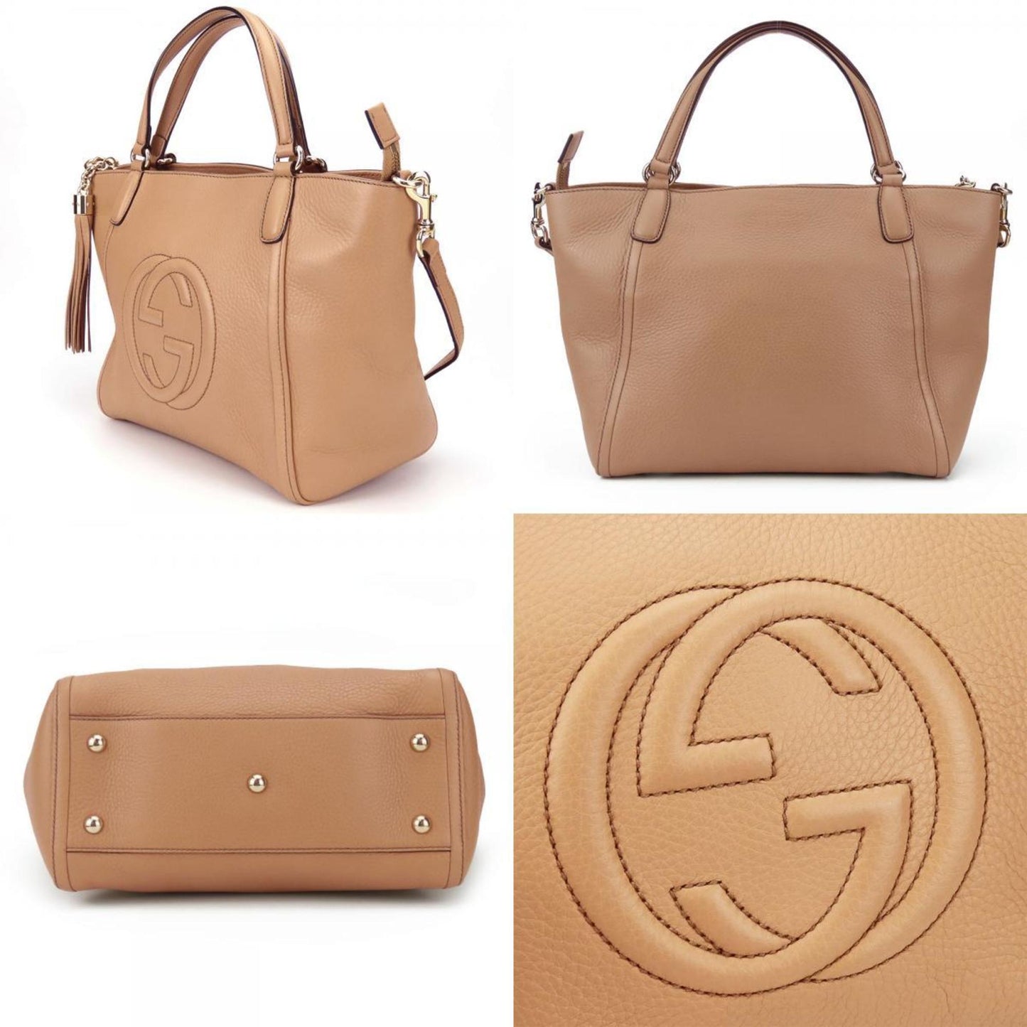 Gucci Beige Leather Handbag Shoulder Bag