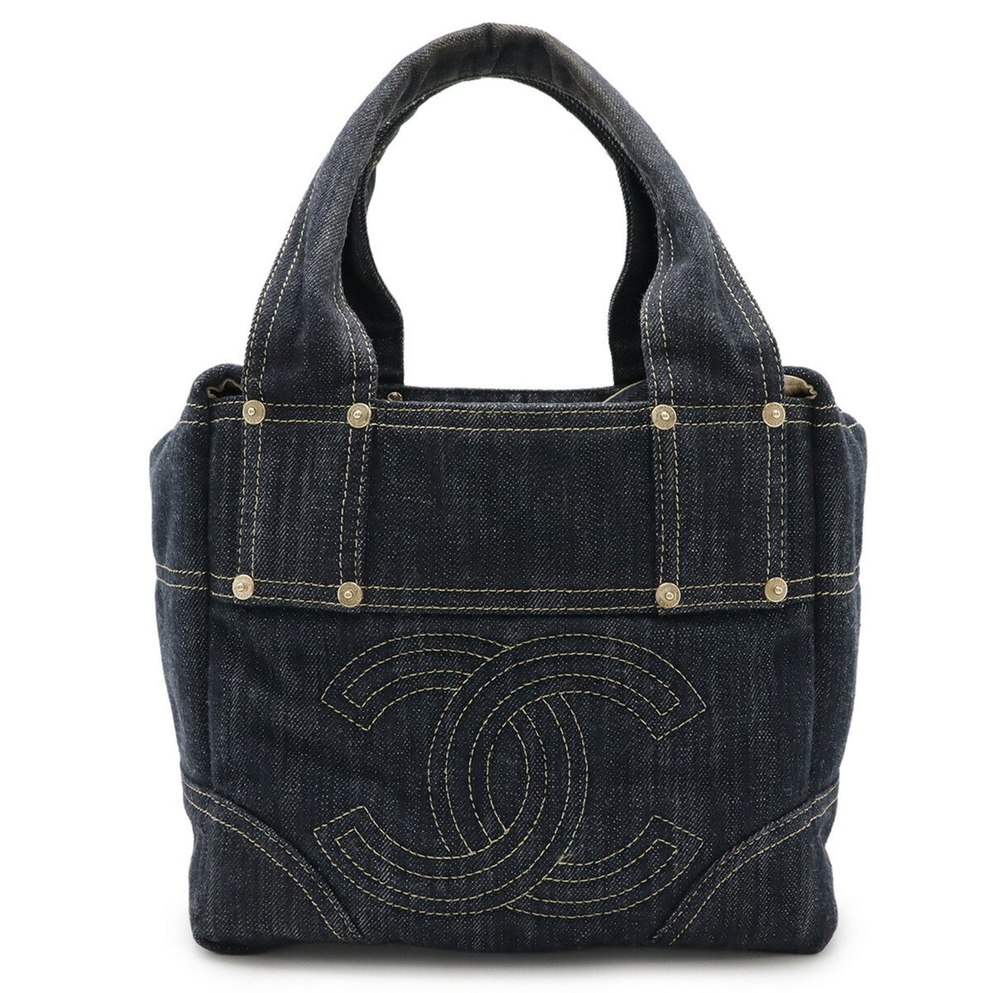Chanel Denim Blue Denim Handbag Tote Bag