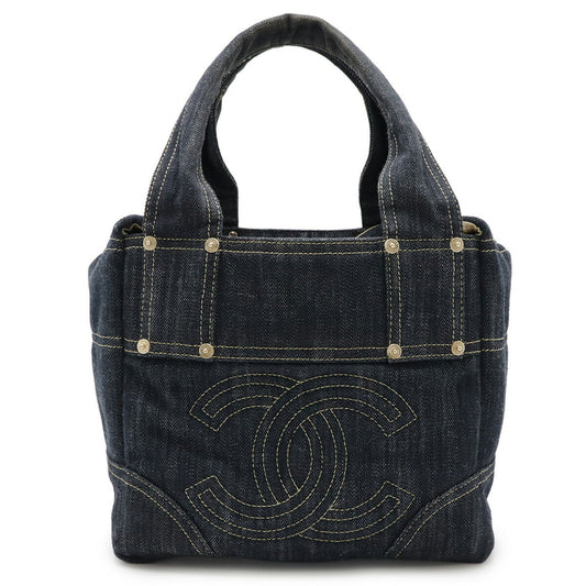 Chanel Denim Blue Denim Handbag Tote Bag