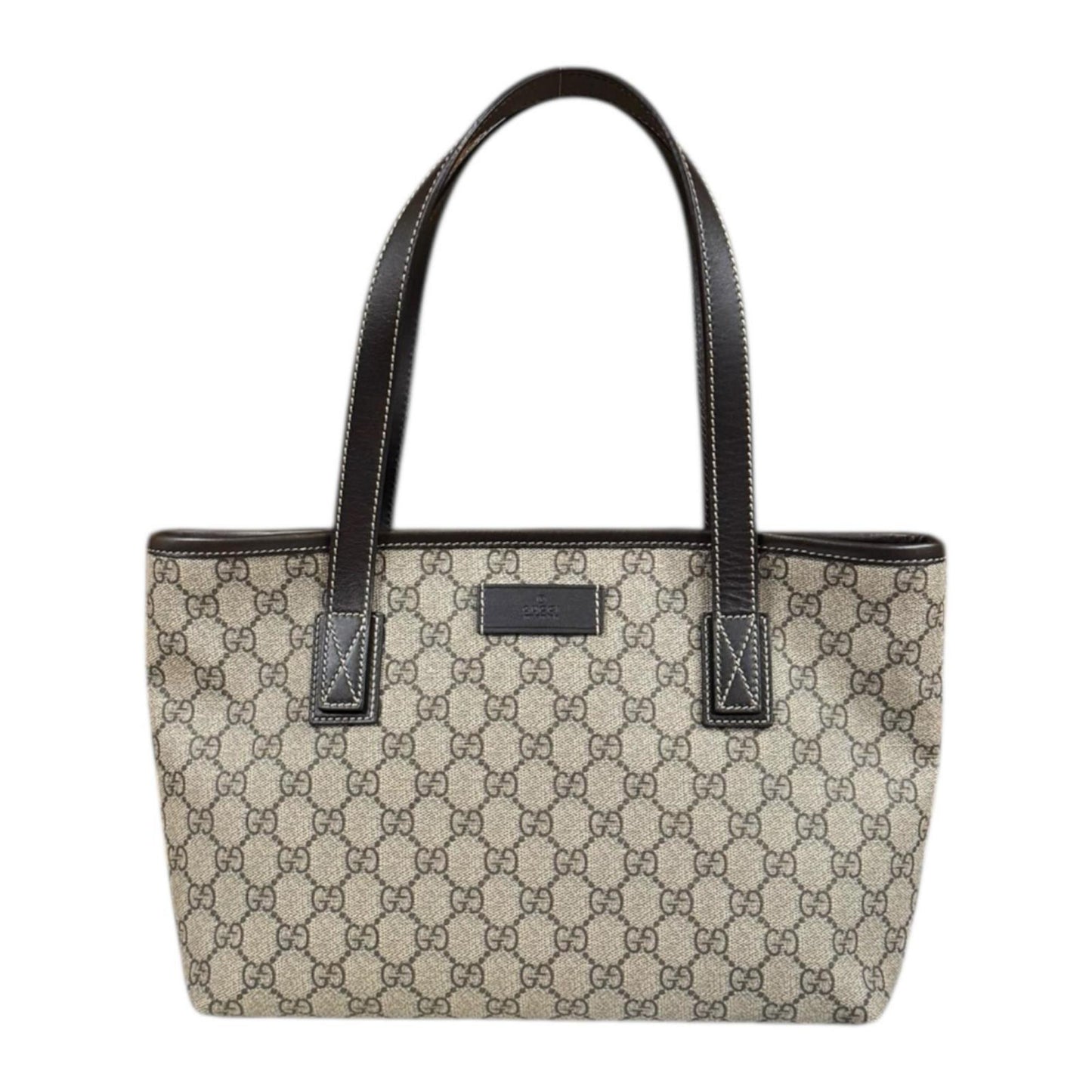 Gucci Beige Brown Gg Supreme Tote Bag