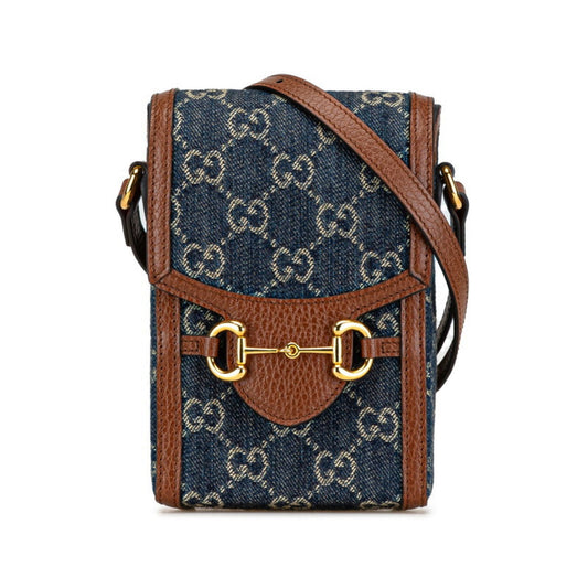 Gucci Brown Canvas Leather Shoulder Bag