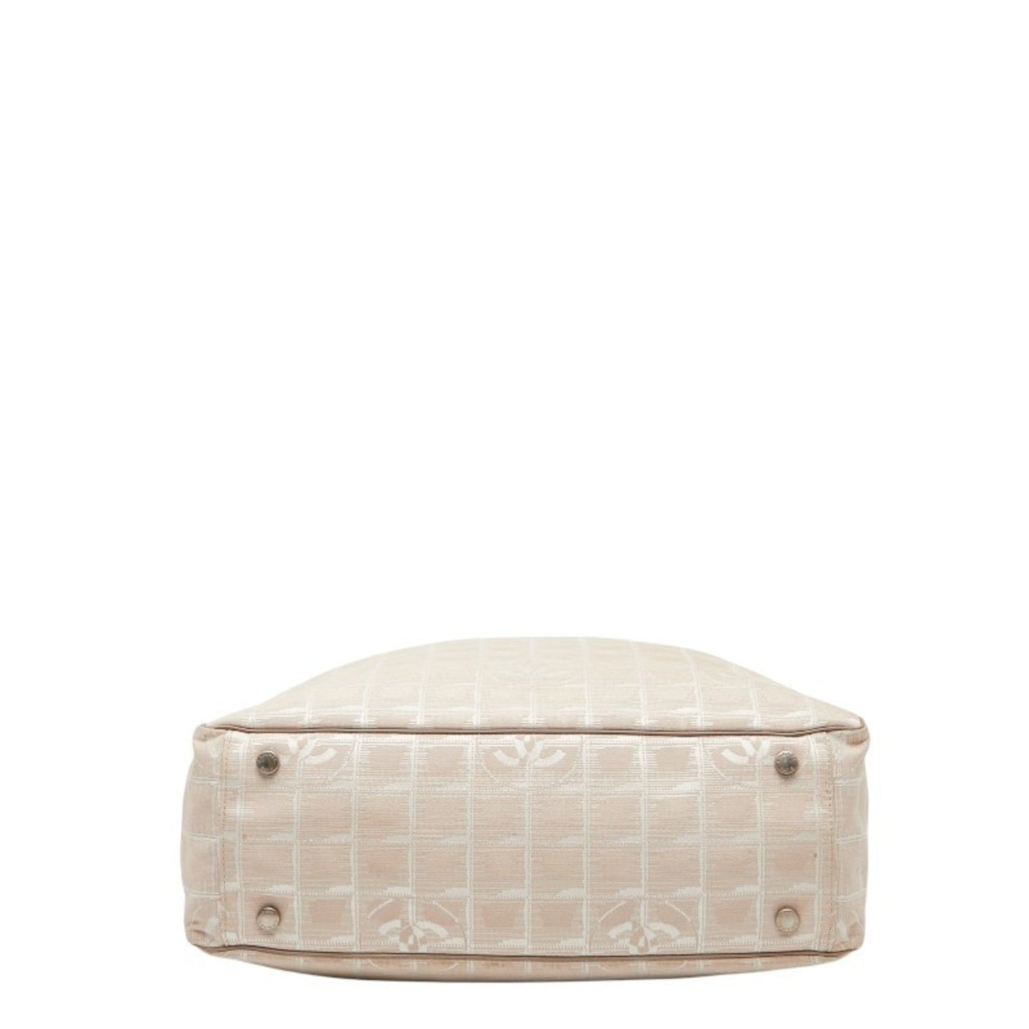 Chanel New Travel Line Pink Beige Canvas Leather Tote Bag