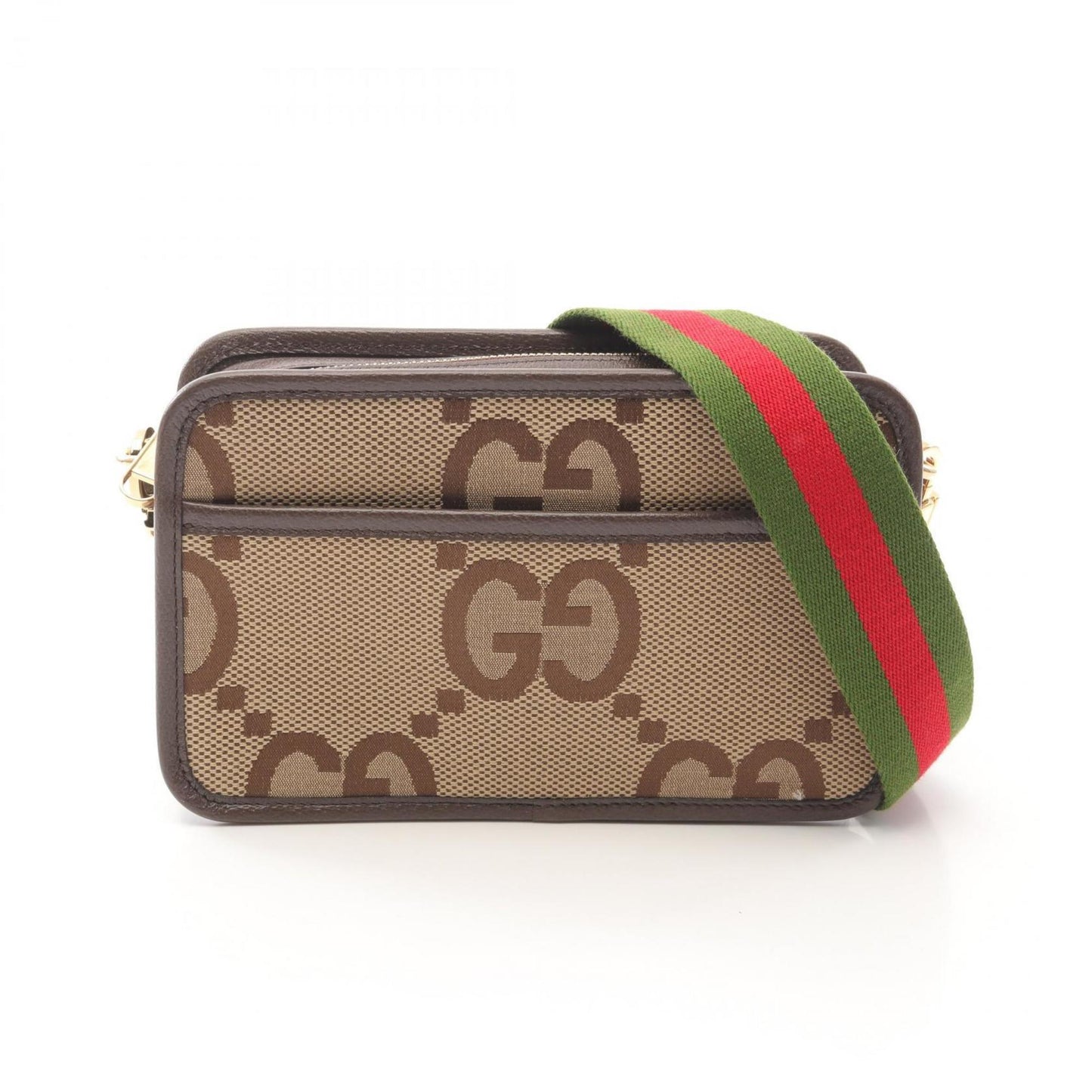 Gucci Beige Brown Canvas Leather Shoulder Bag