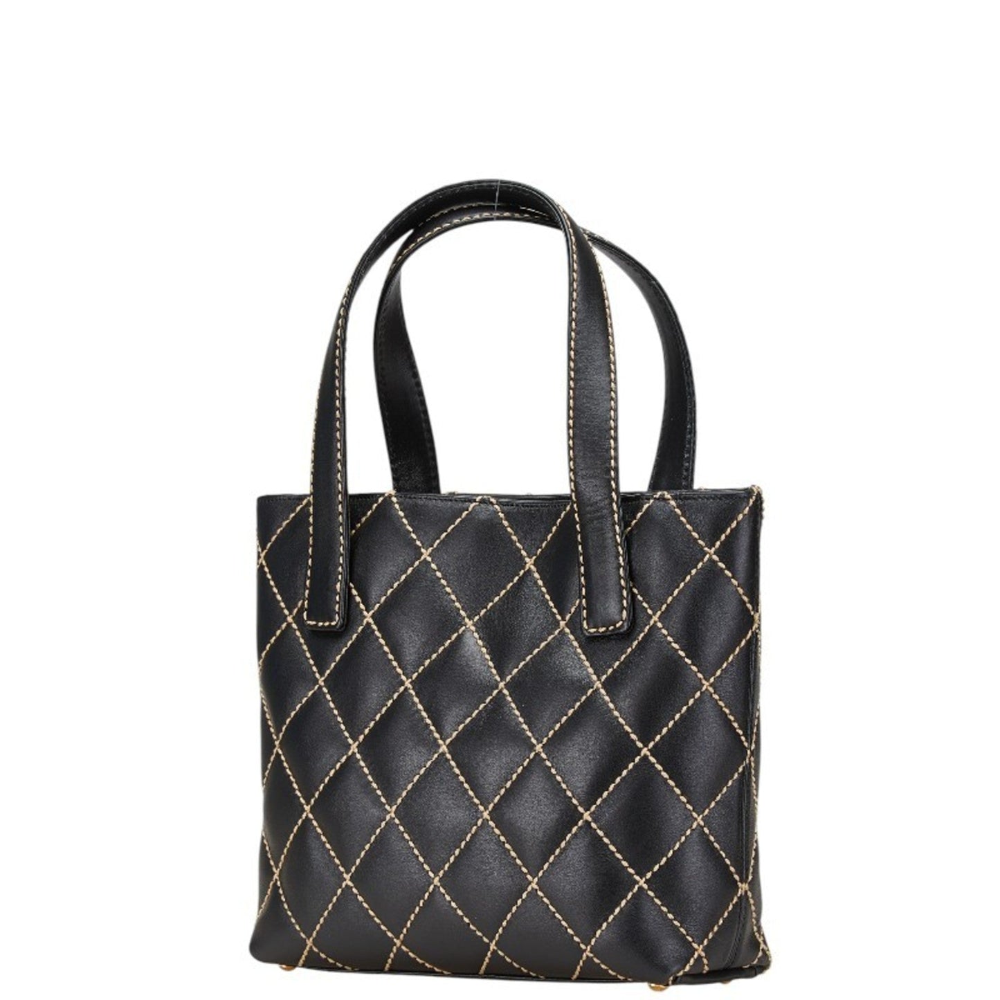 Chanel Wild Stitch Black Leather Tote Bag