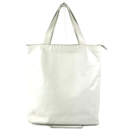 Chanel White Leather Shoulder Bag Tote Bag