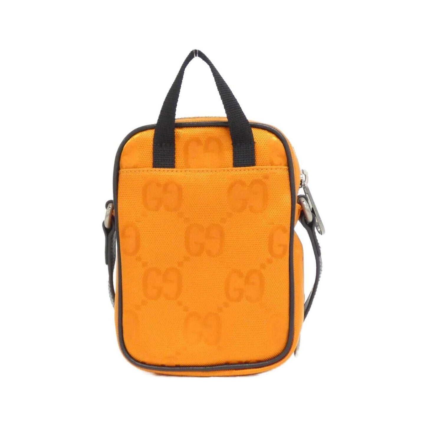 Gucci Black Orange Nylon Leather Shoulder Bag