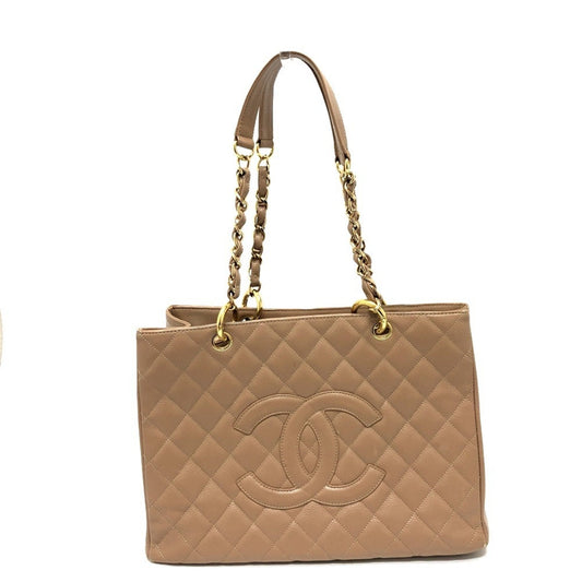 Chanel Matelasse Beige Grained Calfskin Shoulder Bag Tote Bag