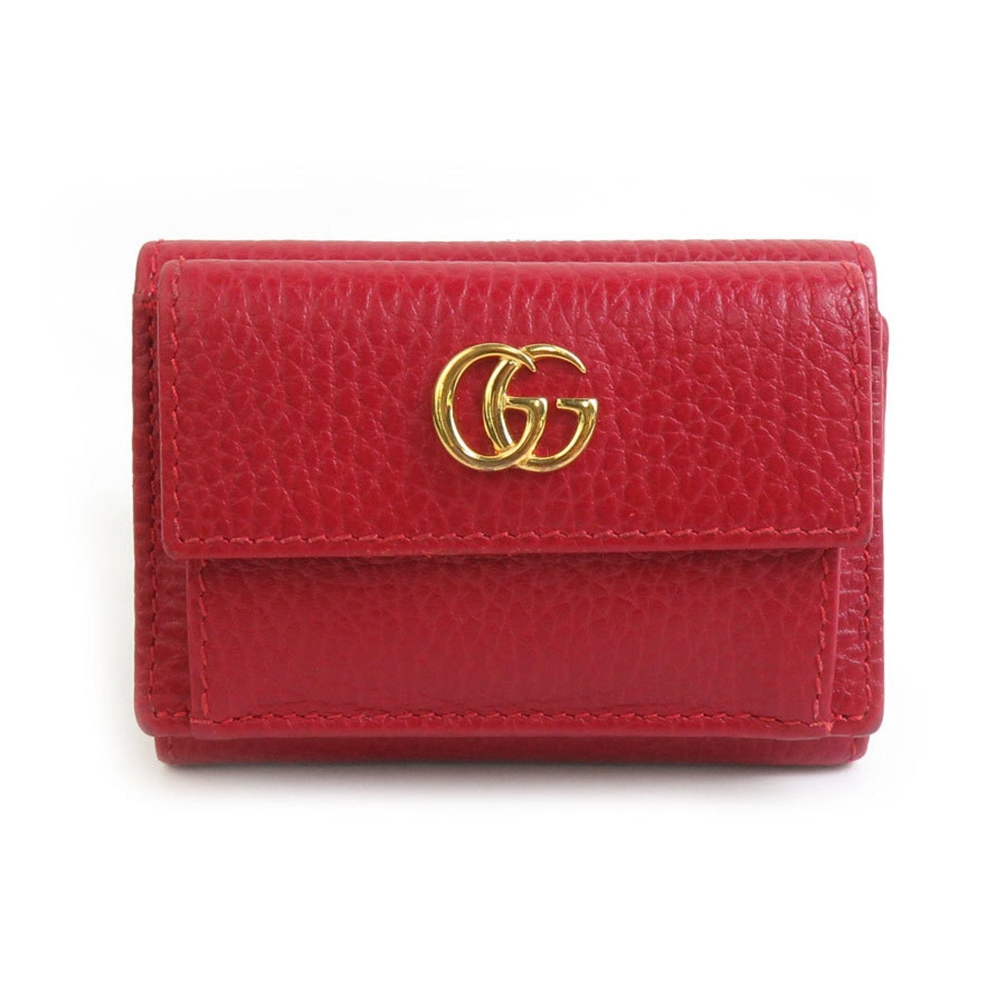 Gucci Red Color Leather Wallet (Tri-Fold)