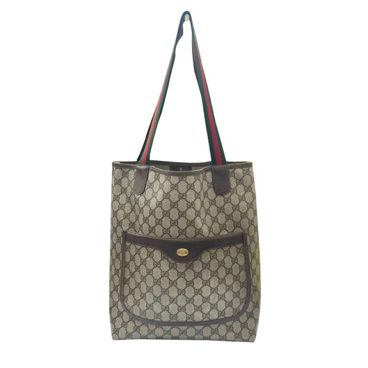 Gucci Beige Pvc Leather Tote Bag