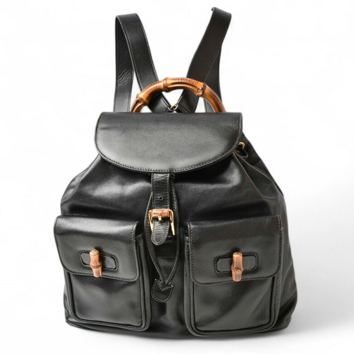 Gucci Black Leather Backpack