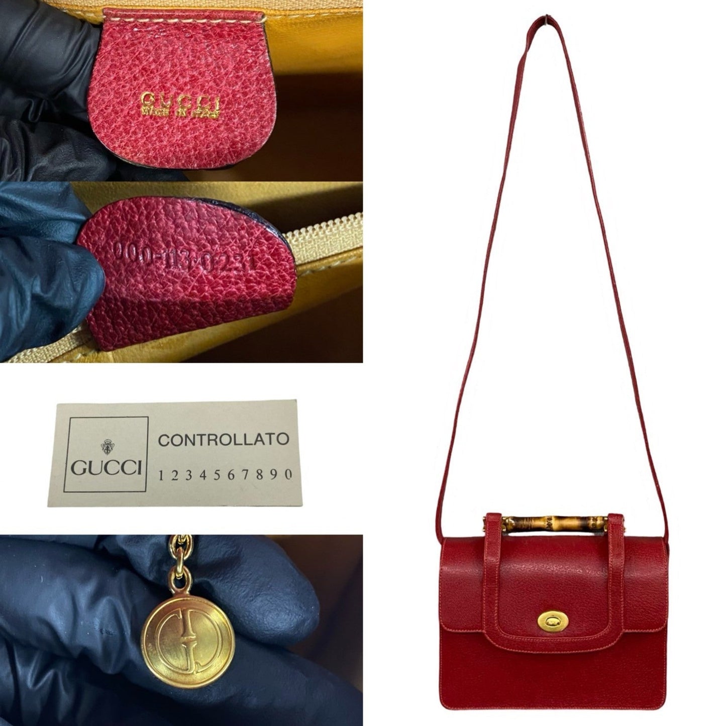 Gucci Red Color Leather Shoulder Bag