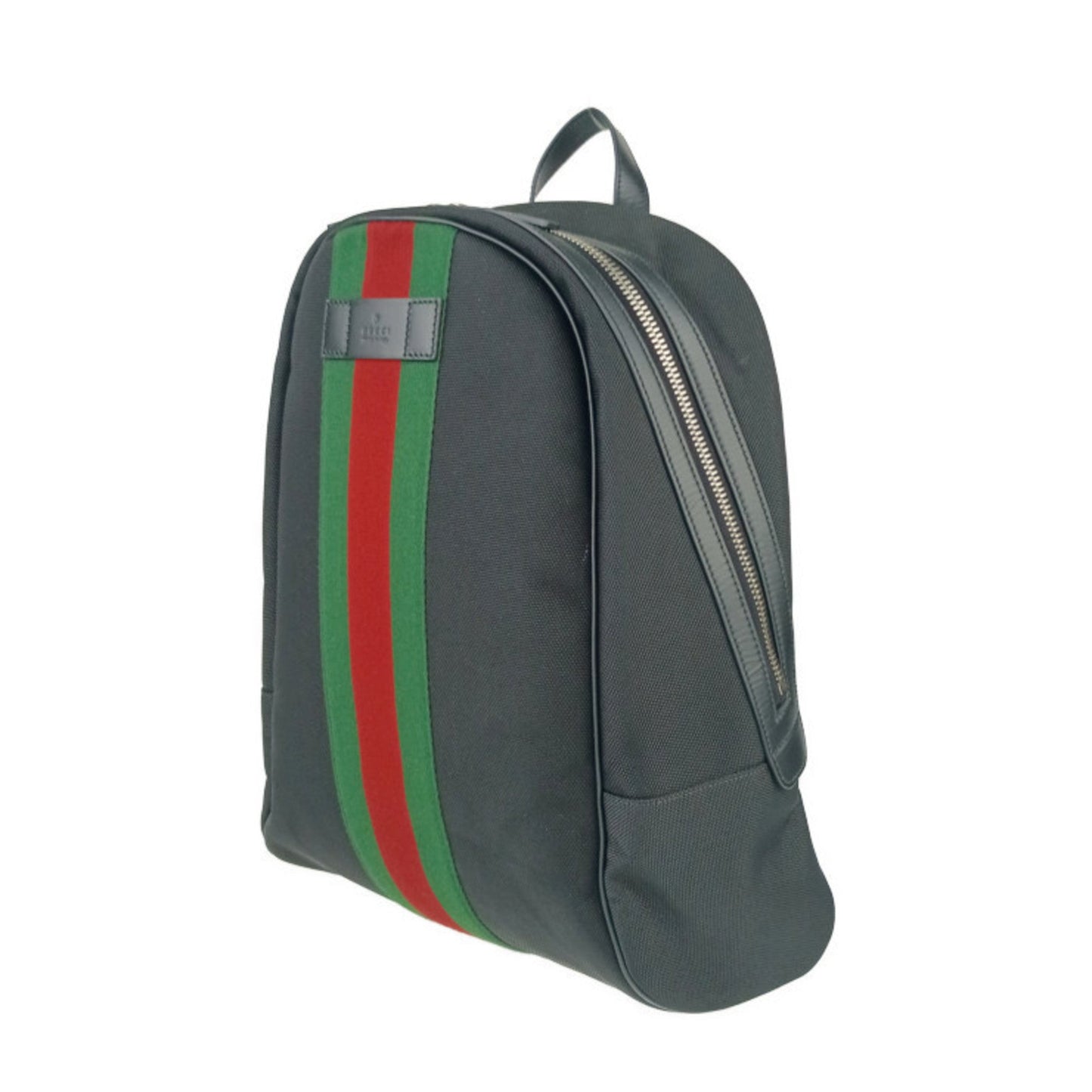 Gucci Black Canvas Leather Backpack