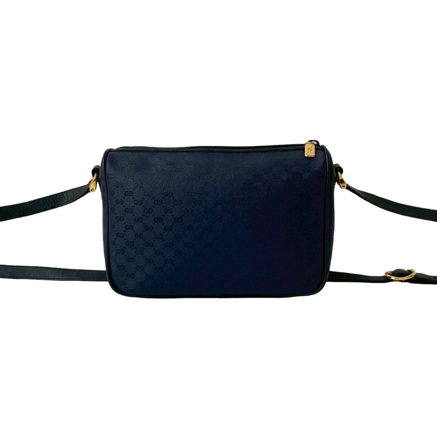 Gucci Black Navy Leather Pvc Pochette Shoulder Bag