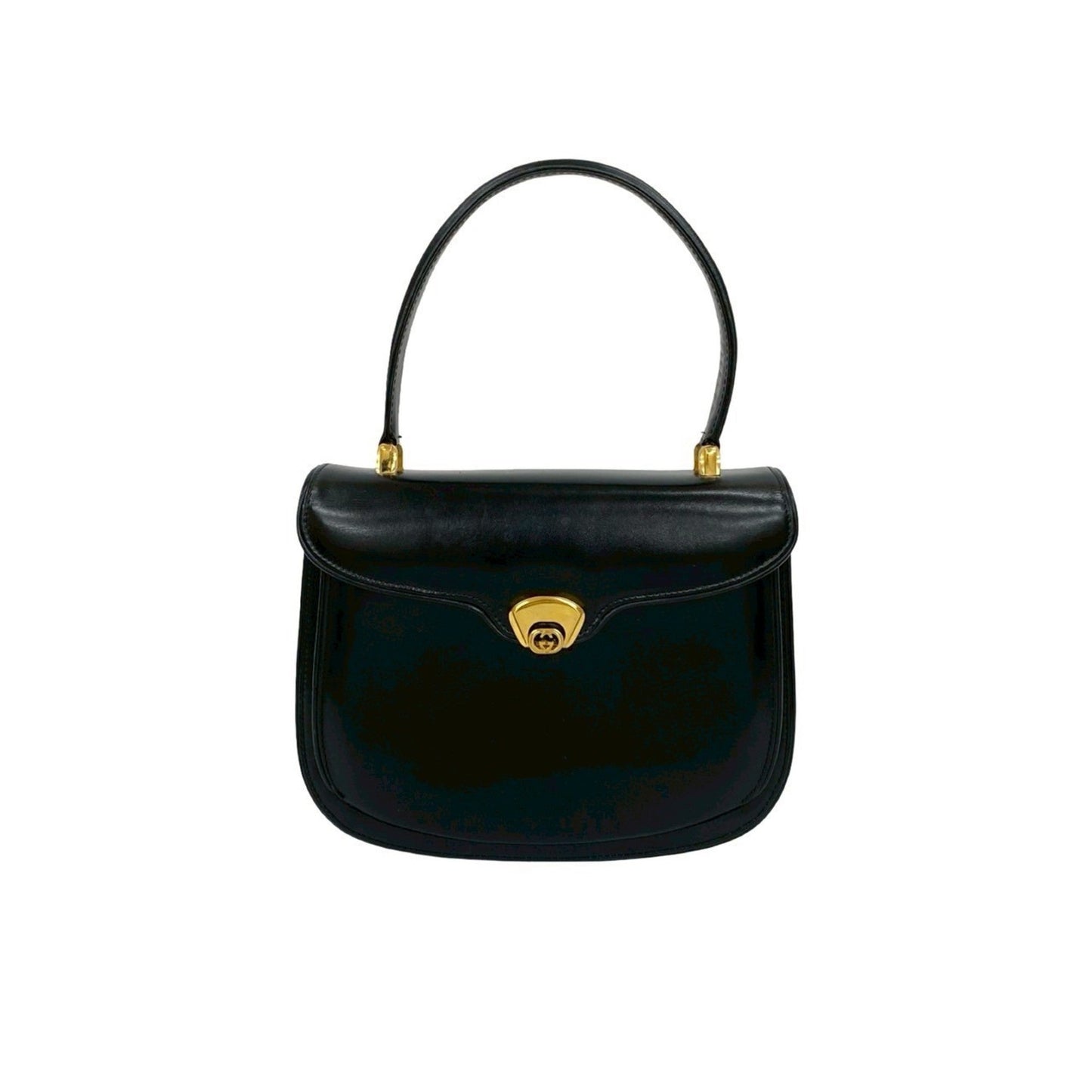 Gucci Black Leather Handbag Tote Bag