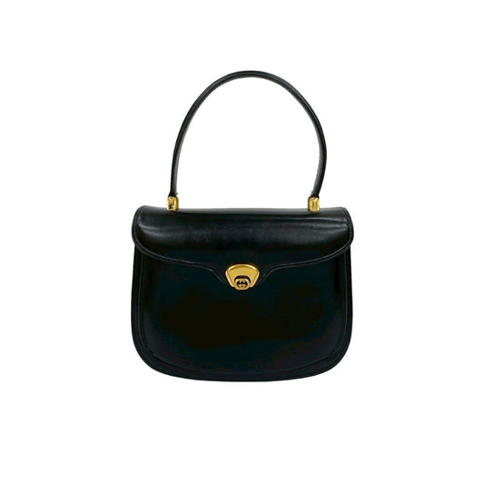Gucci Black Leather Handbag Tote Bag