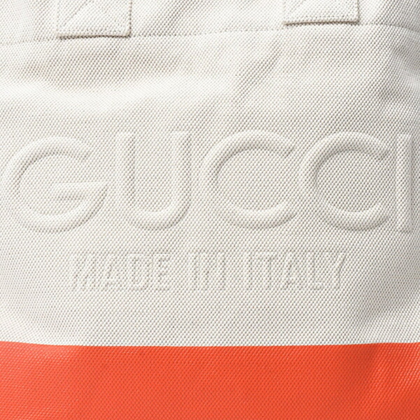 Gucci Orange White Canvas Handbag Tote Bag
