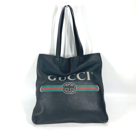 Gucci Black Leather Tote Bag