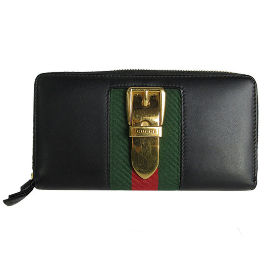 Gucci Black Gold Metal Leather Coin Purse/Coin Case
