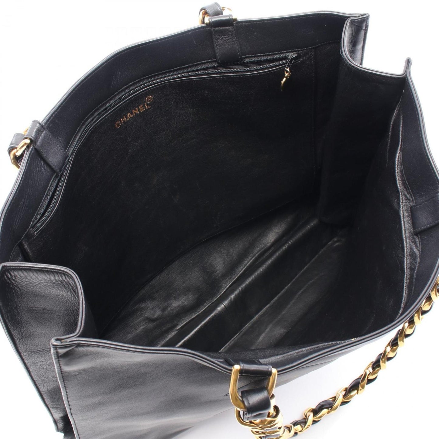 Chanel Black Leather Tote Bag