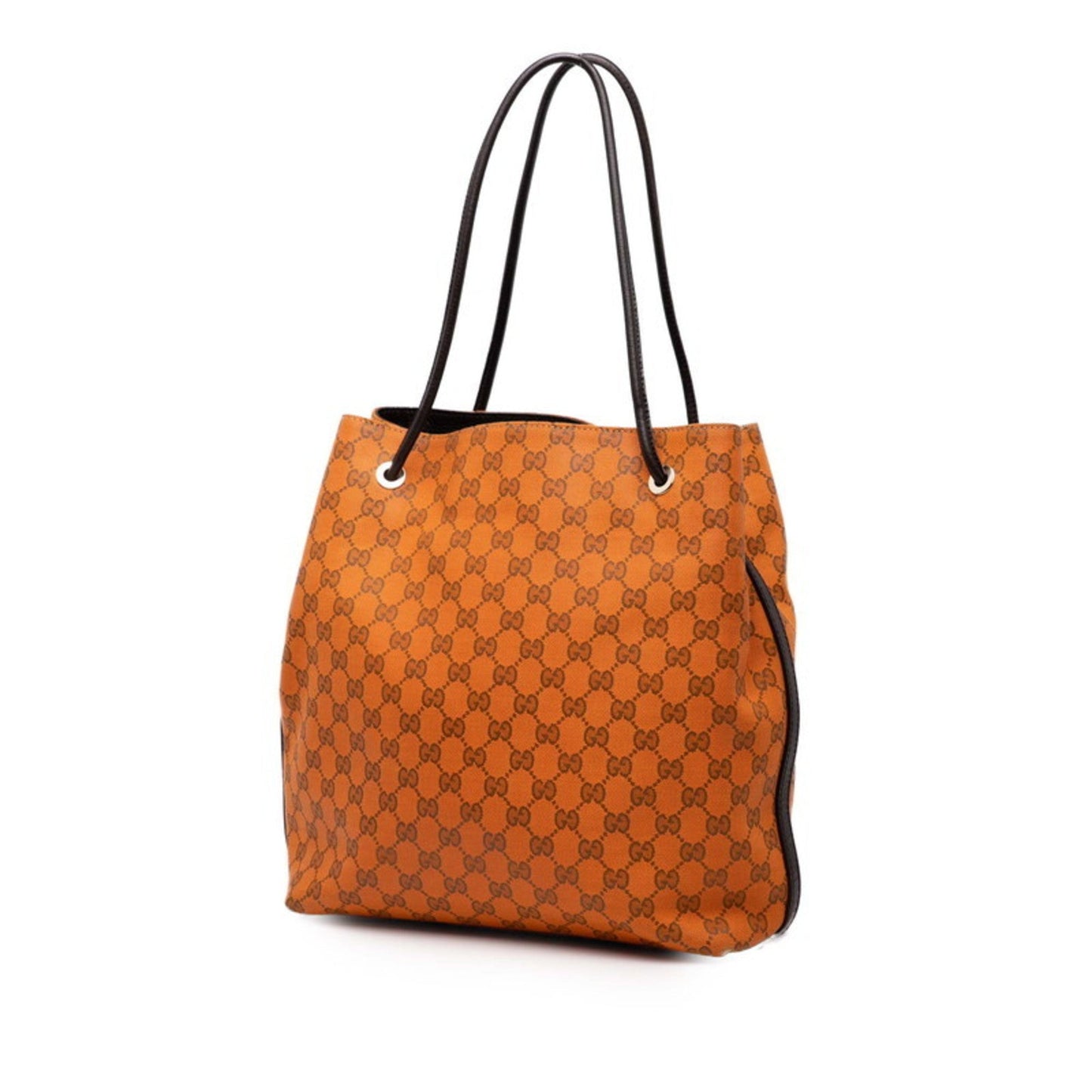 Gucci Gg Canvas Orange Gg Canvas Leather Shoulder Bag Tote Bag