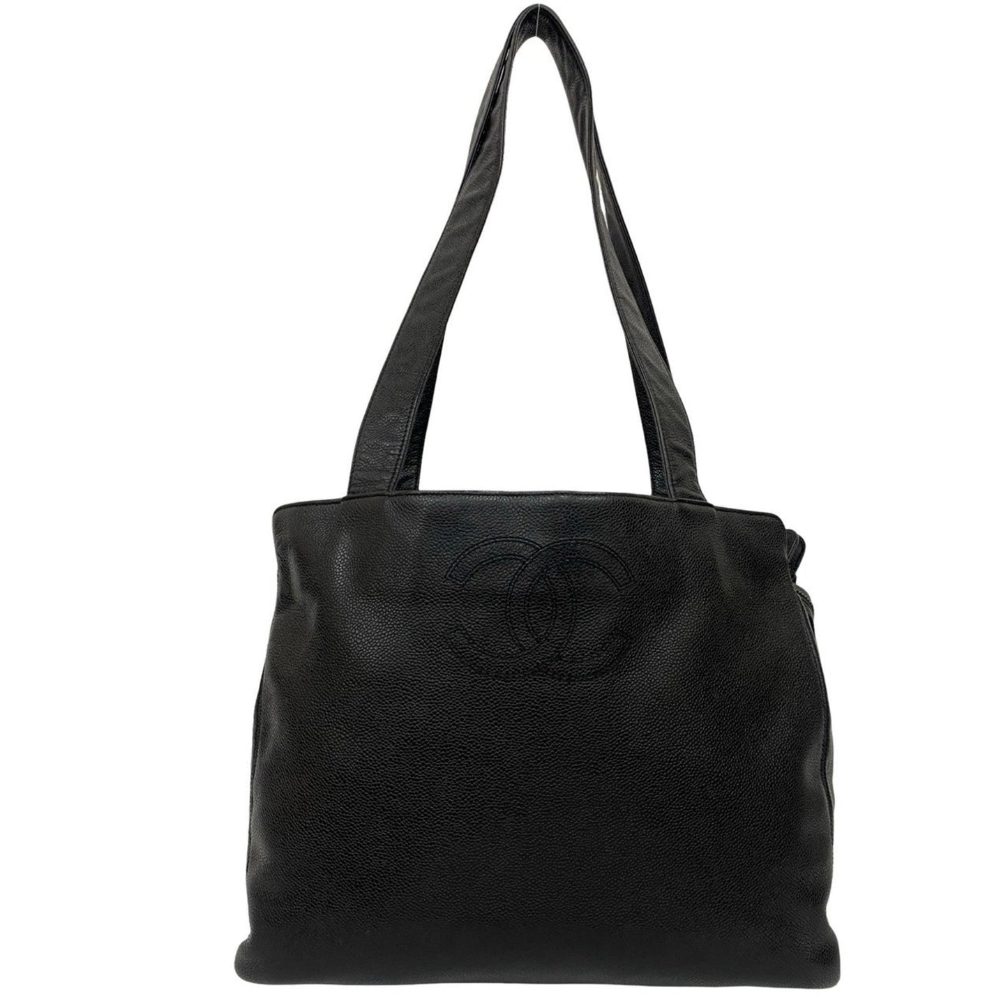 Chanel Black Grained Calfskin Handbag Tote Bag