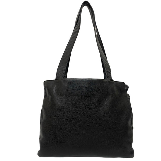Chanel Black Grained Calfskin Handbag Tote Bag