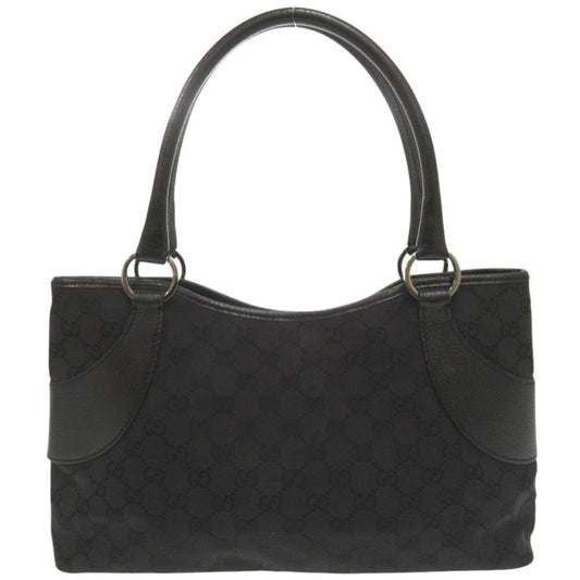 Gucci Black Gg Canvas Handbag Tote Bag