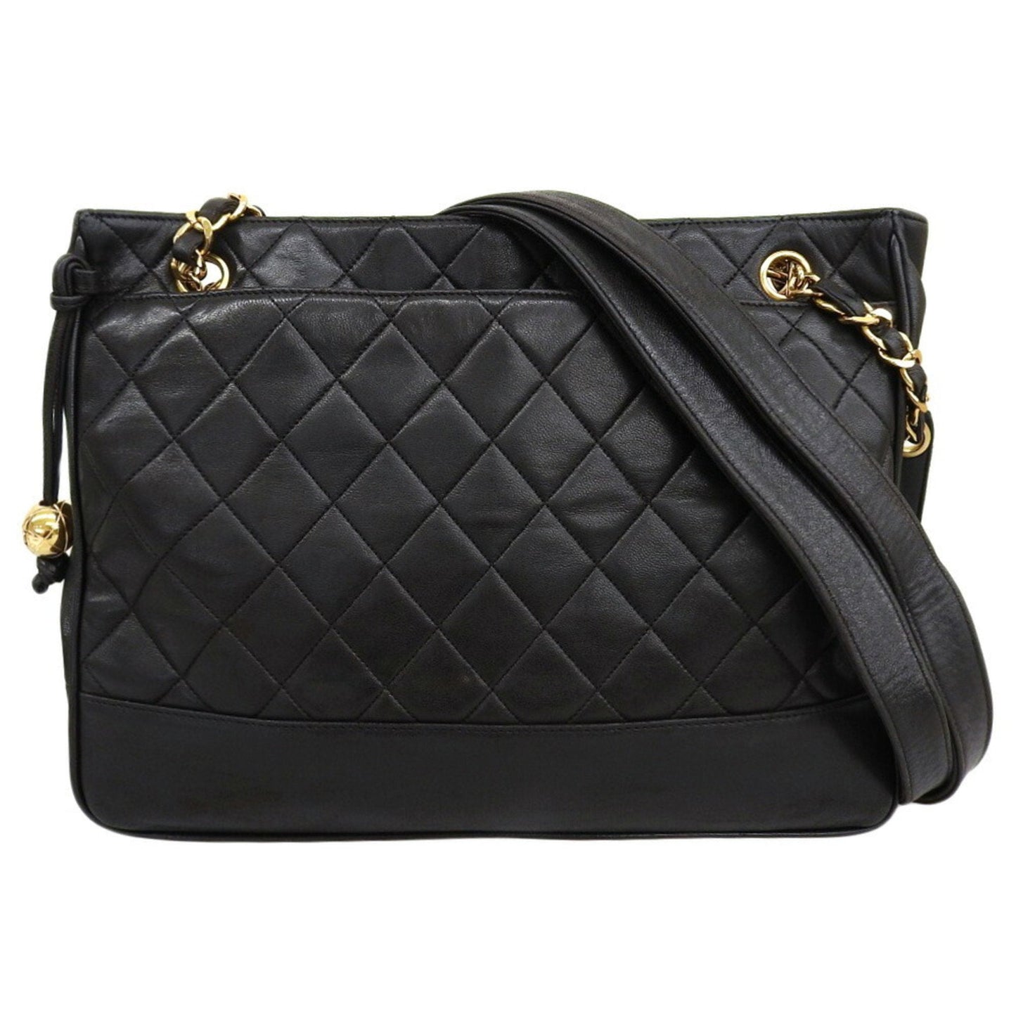 Chanel Black Leather Shoulder Bag Tote Bag