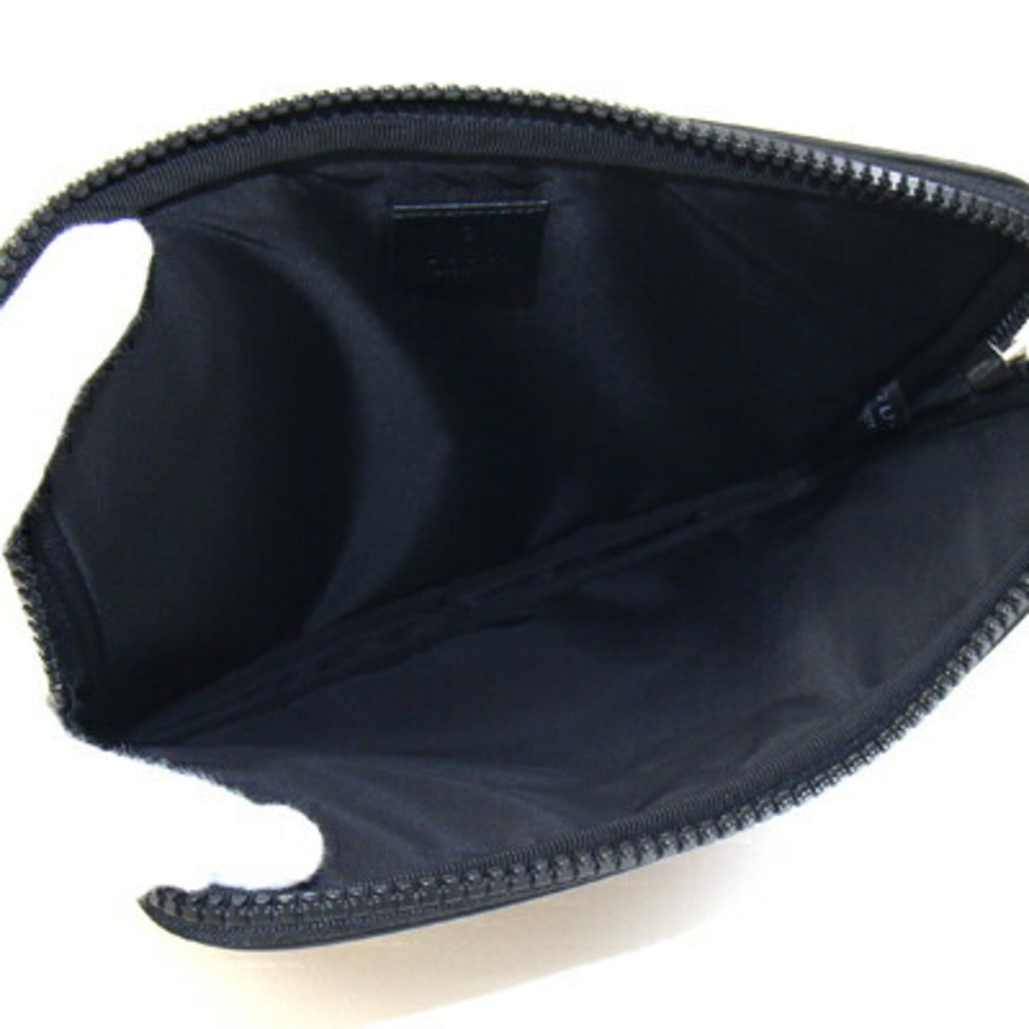 Gucci Black Nylon Canvas Leather Clutch Bag