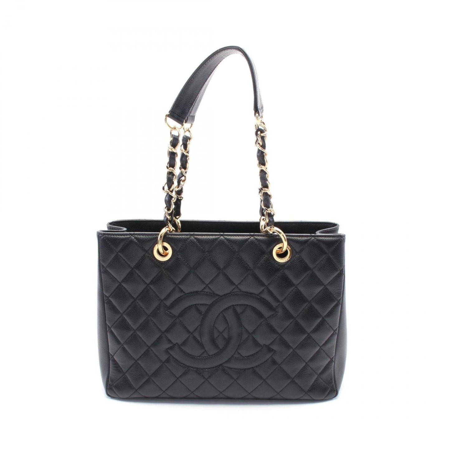 Chanel Matelasse Black Leather Tote Bag