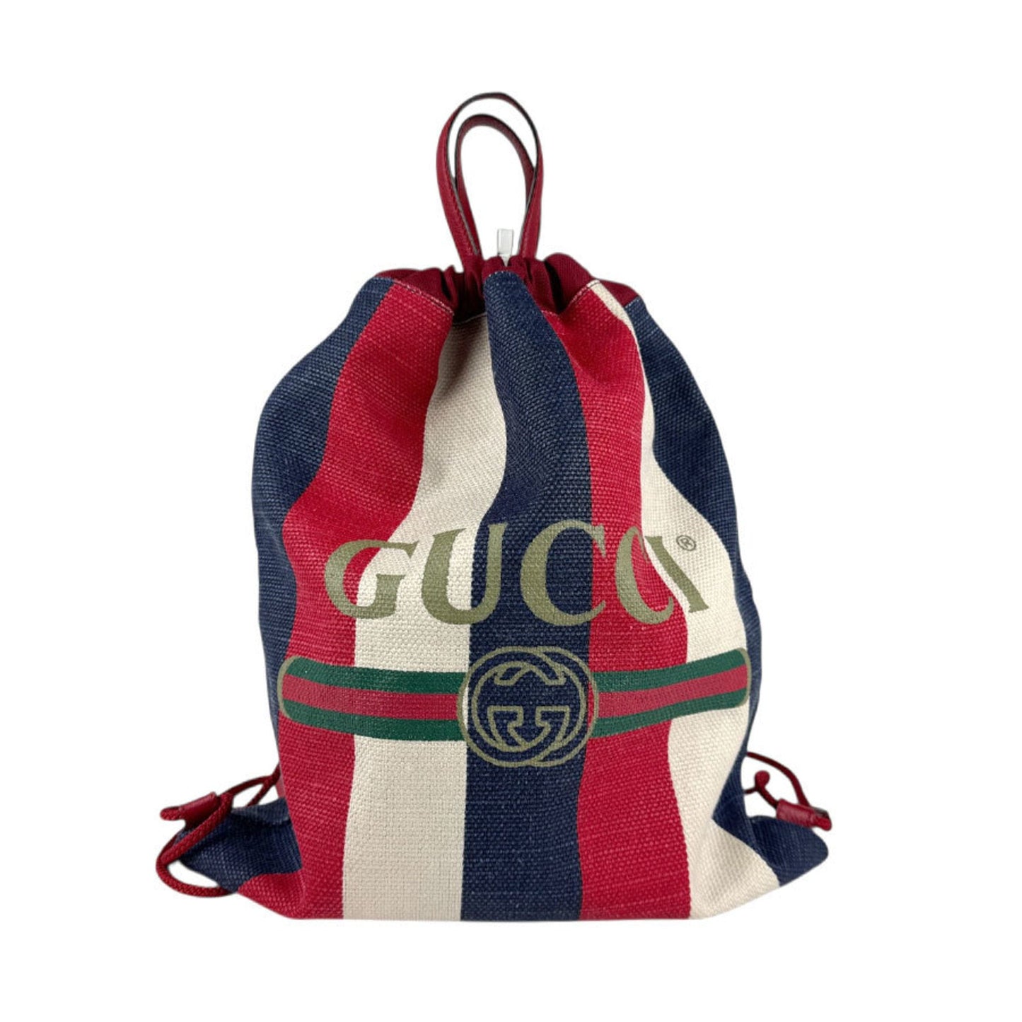 Gucci Blue Red Color White Backpack