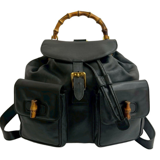 Gucci Black Leather Backpack