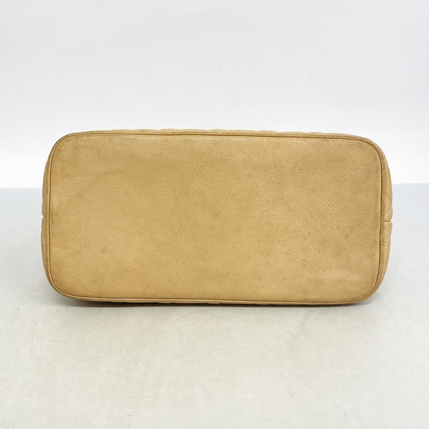 Chanel Beige Grained Calfskin Tote Bag