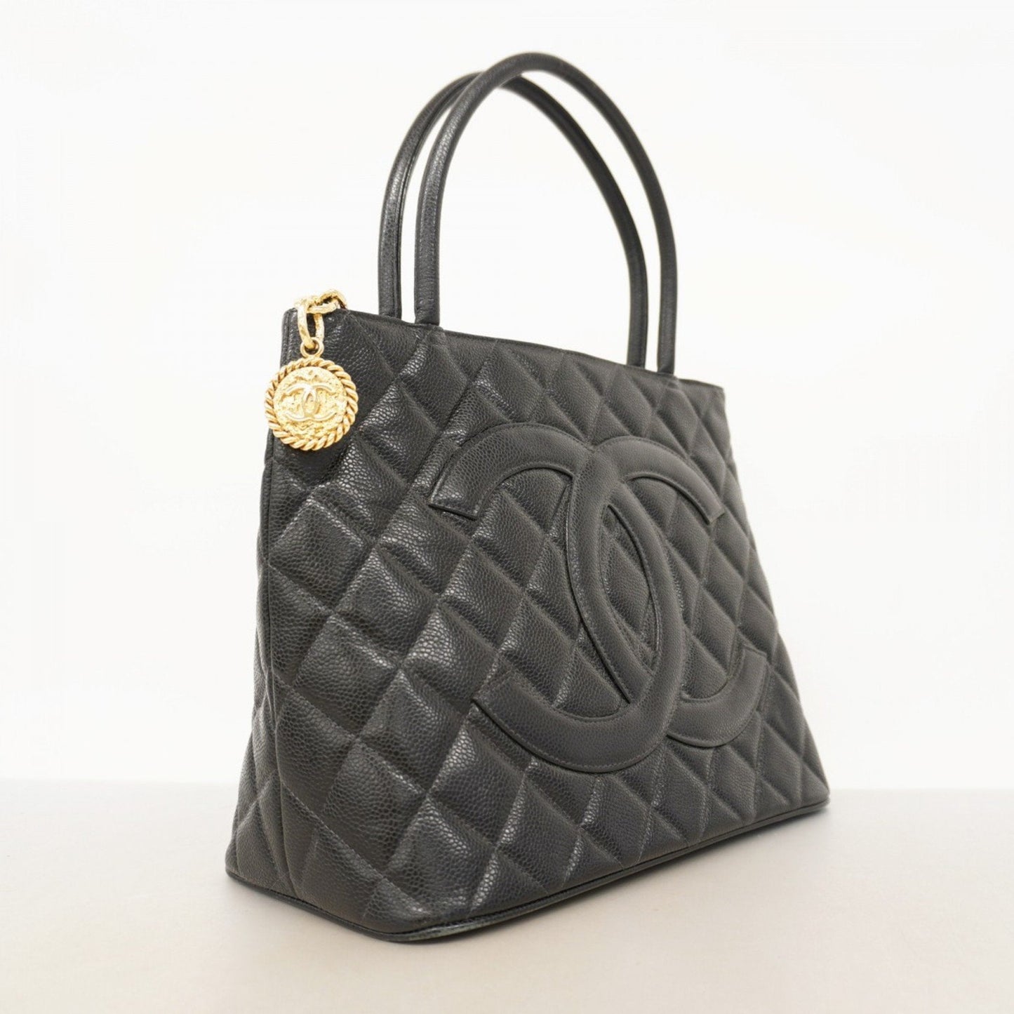 Chanel Black Grained Calfskin Tote Bag