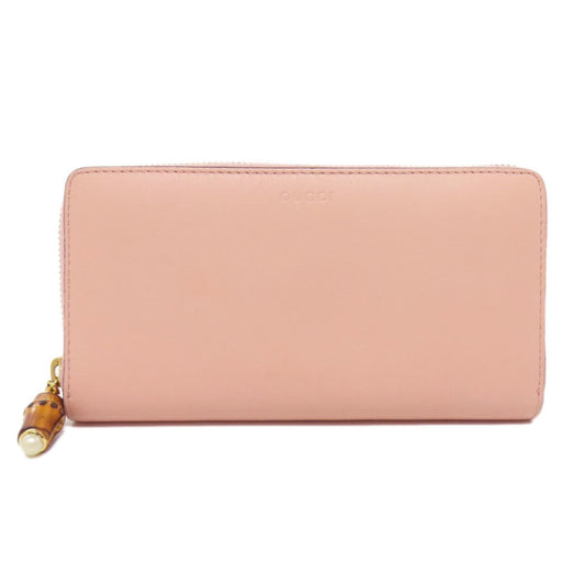 Gucci Pink Leather Long Wallet (Bi-Fold)