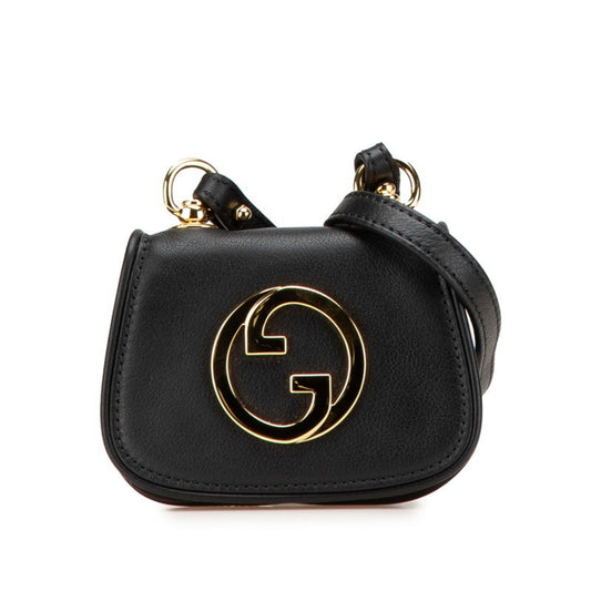Gucci Black Leather Chain/Shoulder Wallet