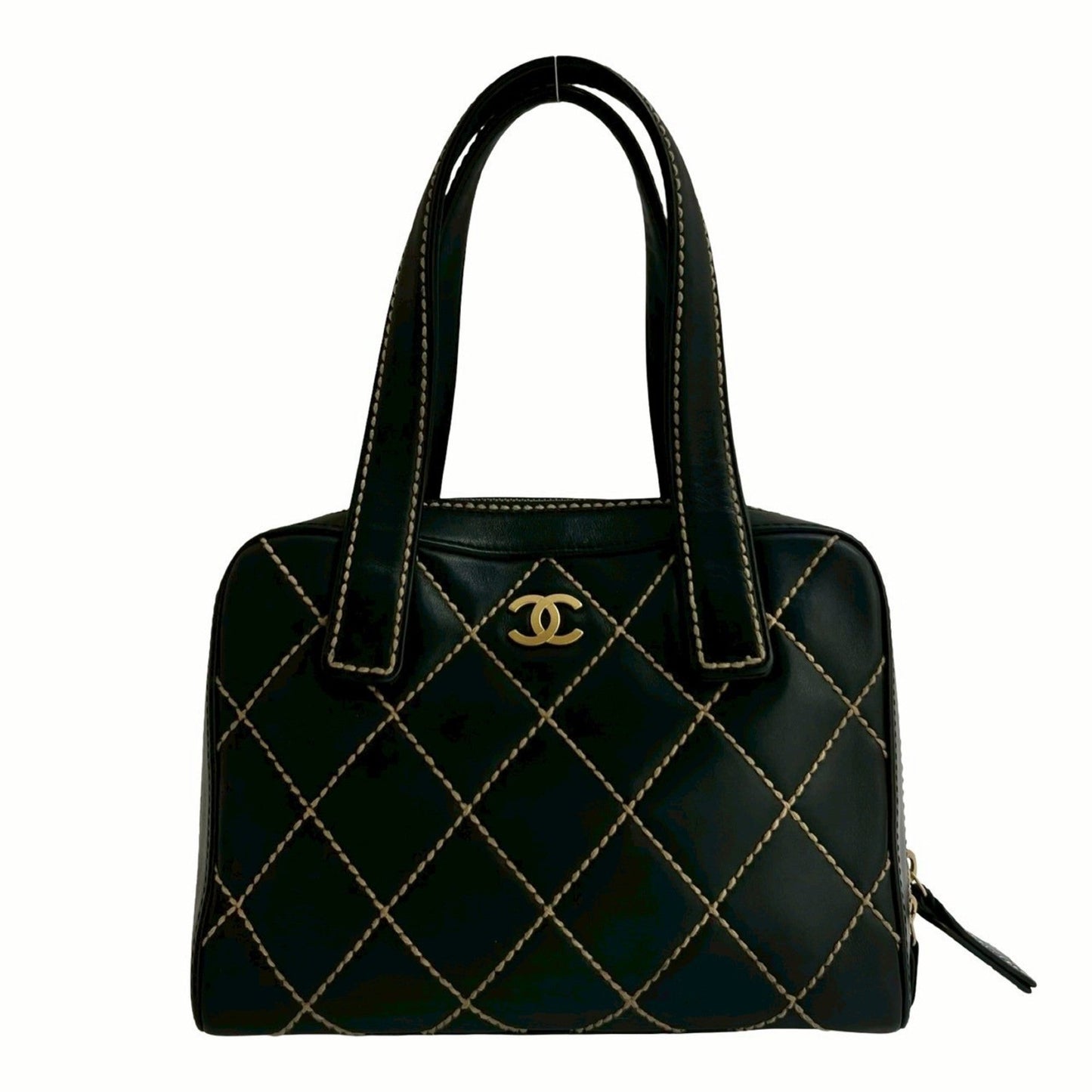 Chanel Black Leather Handbag Tote Bag