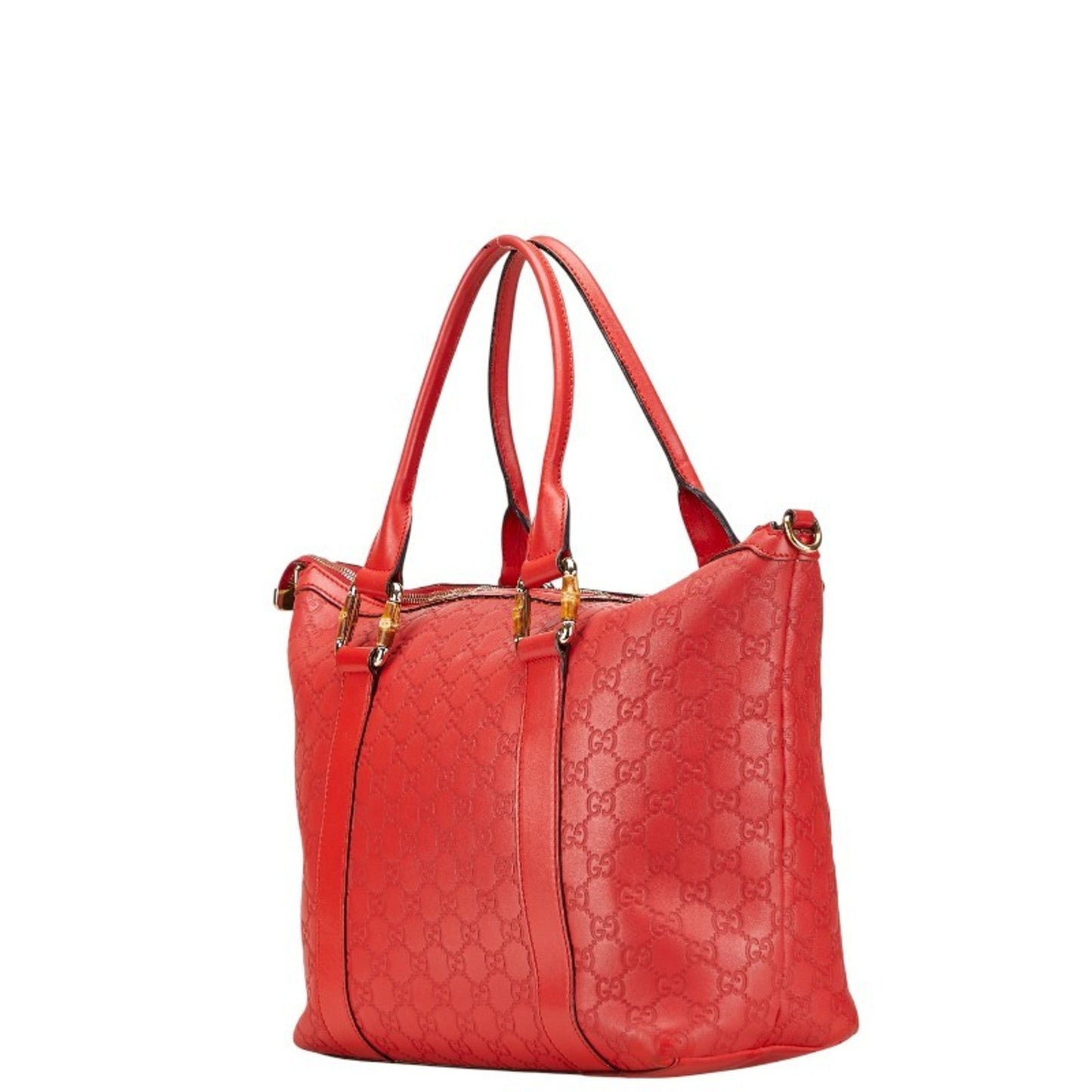 Gucci Guccissima Red Color Leather Shoulder Bag Tote Bag
