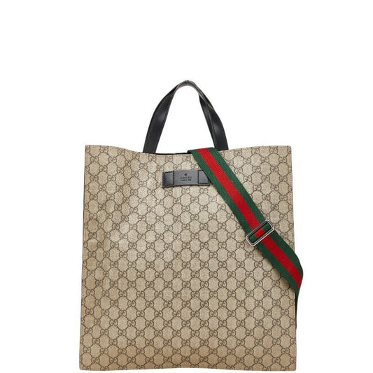 Gucci Beige Black Pvc Leather Shoulder Bag Tote Bag