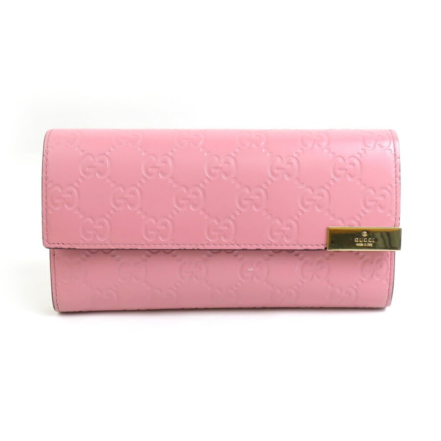 Gucci Pink Leather Long Wallet (Bi-Fold)
