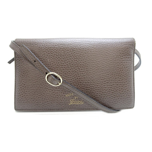 Gucci Grayish Pink Leather Chain/Shoulder Wallet