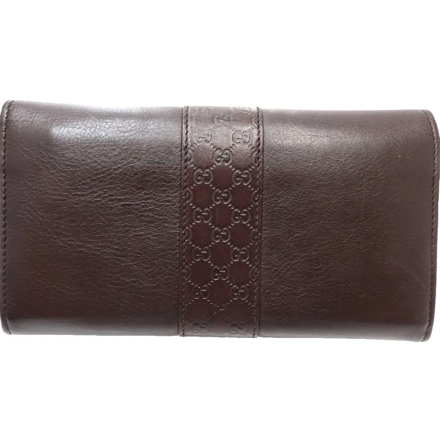 Gucci Dark Brown Leather Long Wallet (Bi-Fold)