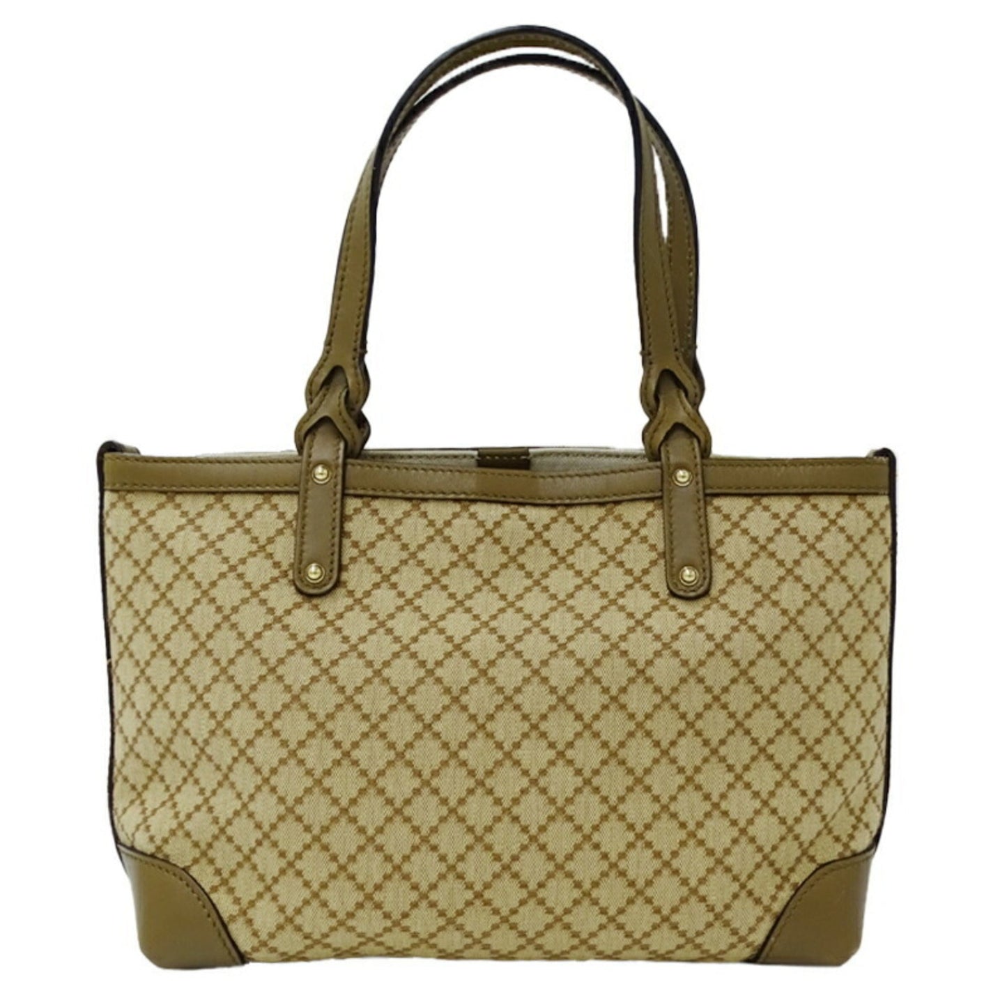Gucci Diamante Beige Khaki Canvas Tote Bag