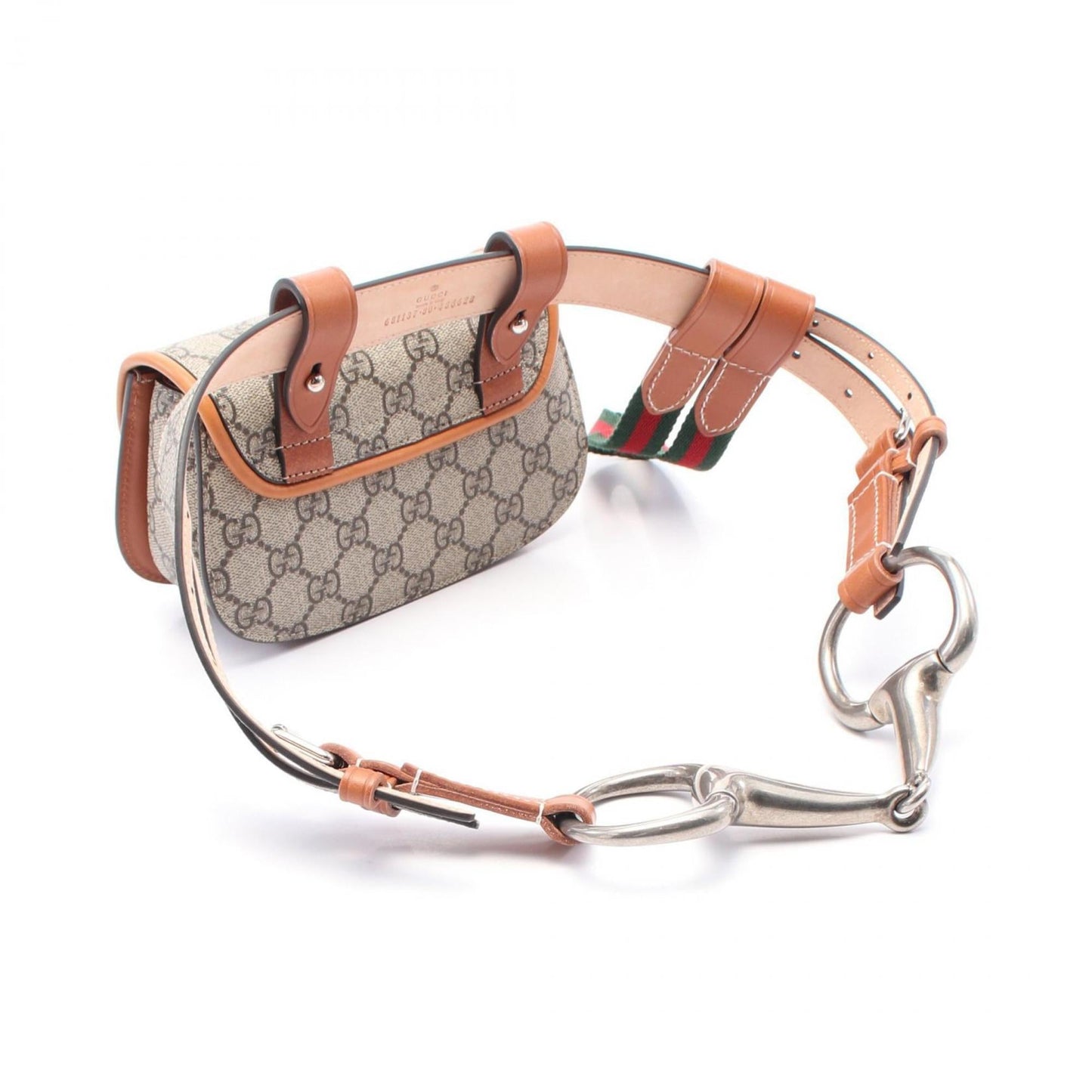 Gucci Beige Brown Coated Canvas Leather Fanny Pack