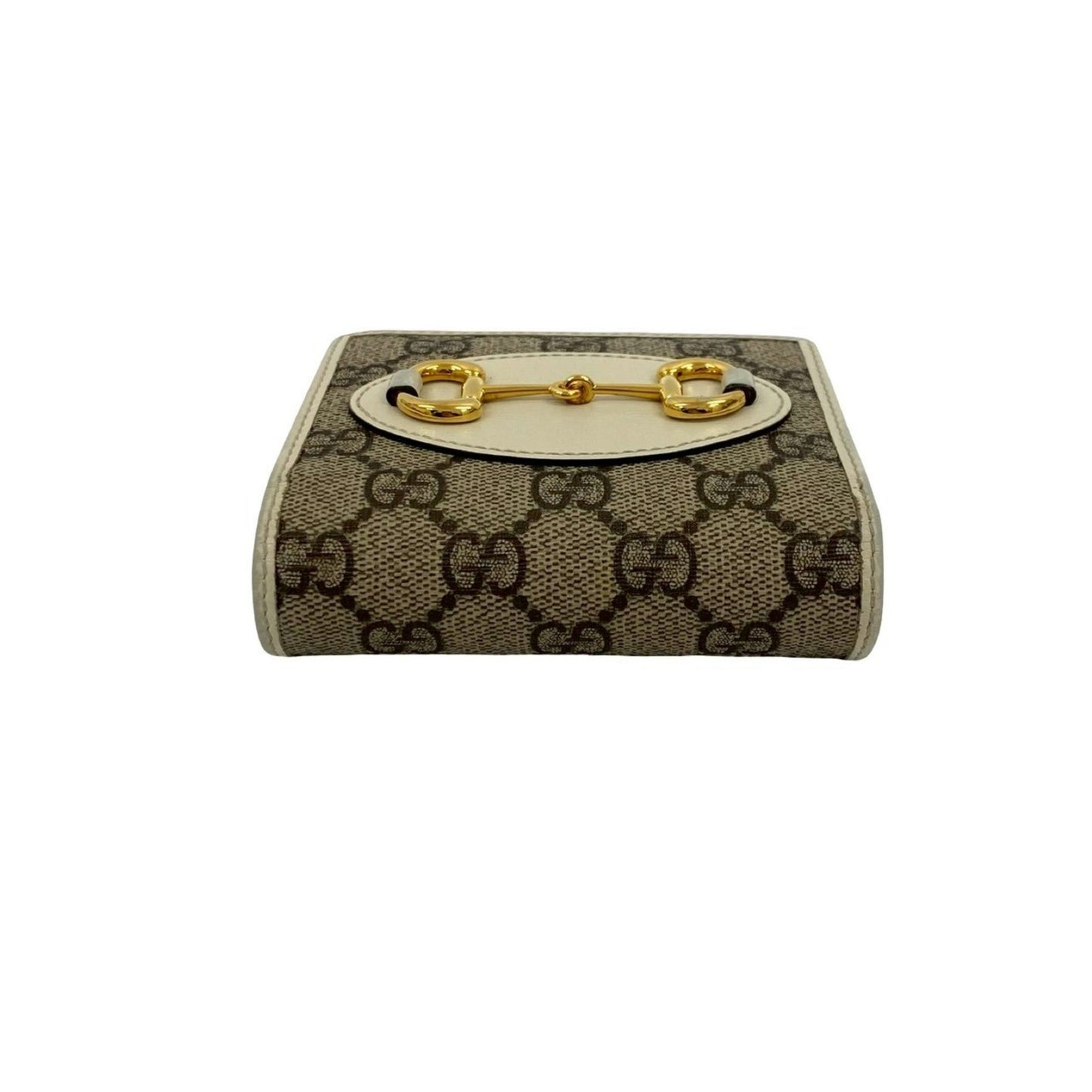Gucci Brown White Leather Pvc Wallet (Bi-Fold)