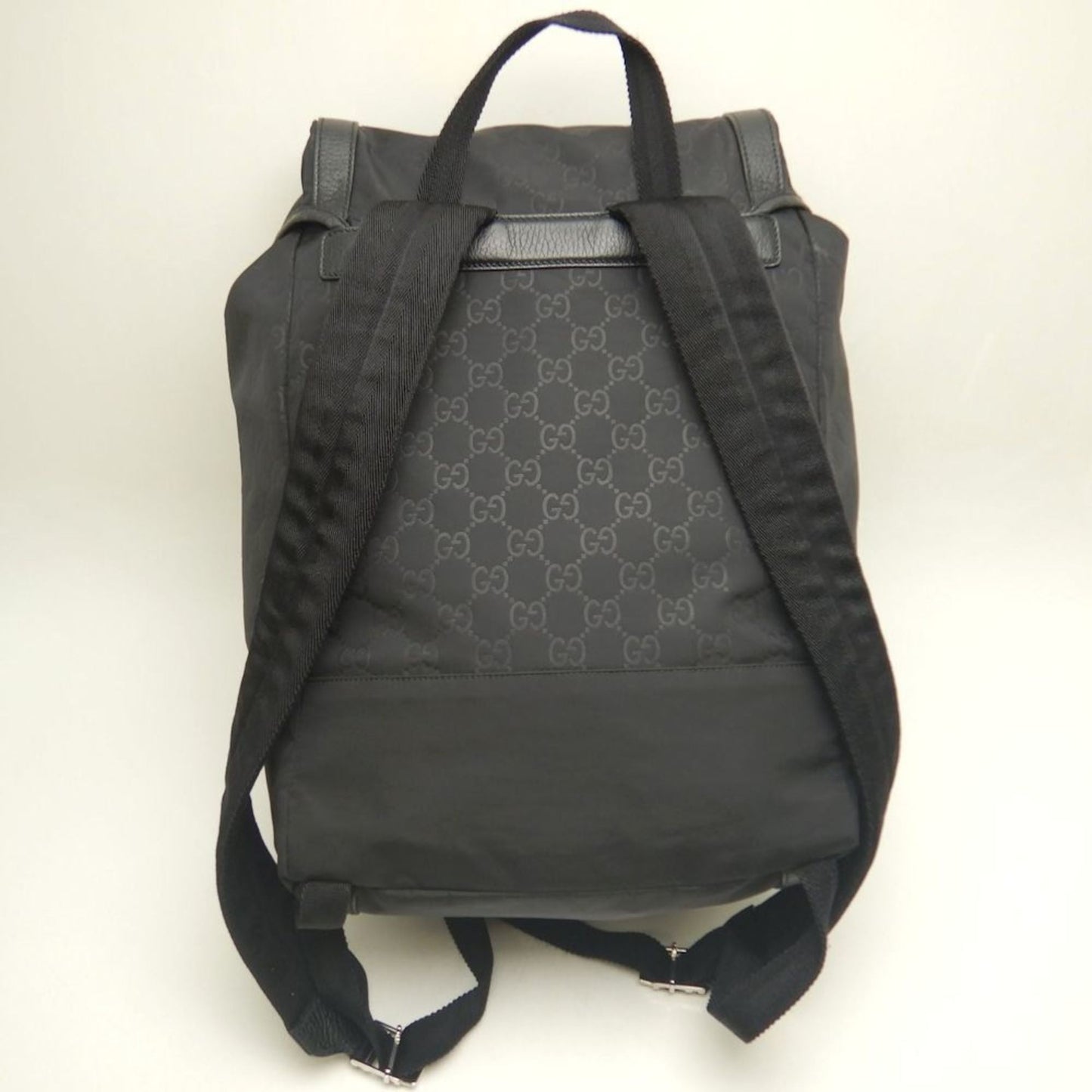 Gucci Black Nylon Leather Backpack