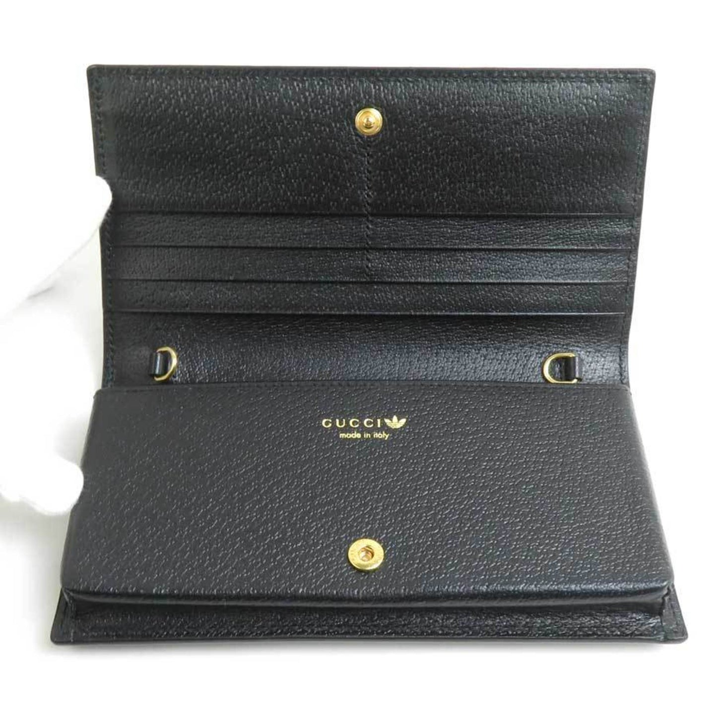 Gucci Black Blue White Leather Chain/Shoulder Wallet