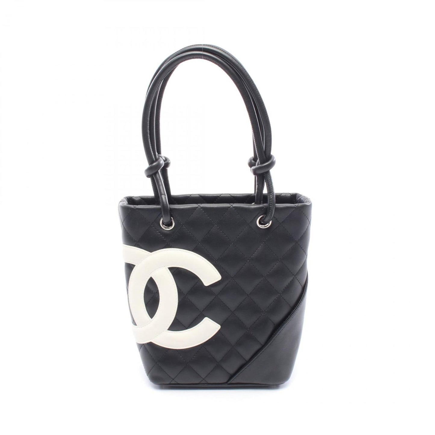 Chanel Black White Leather Tote Bag