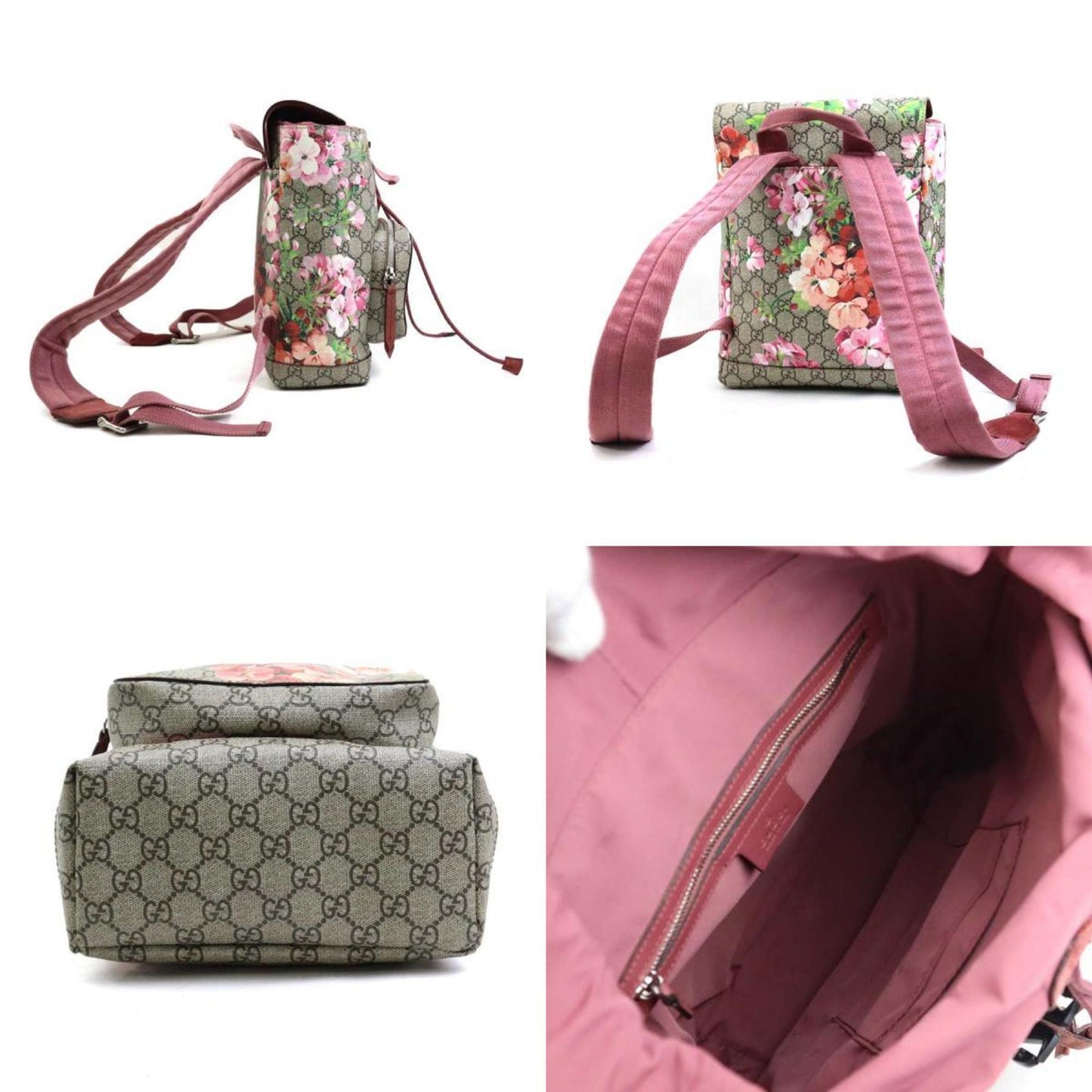 Gucci Brown Pink Gg Supreme Backpack