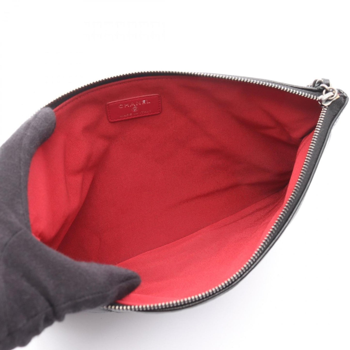 Chanel Black Leather Clutch Bag